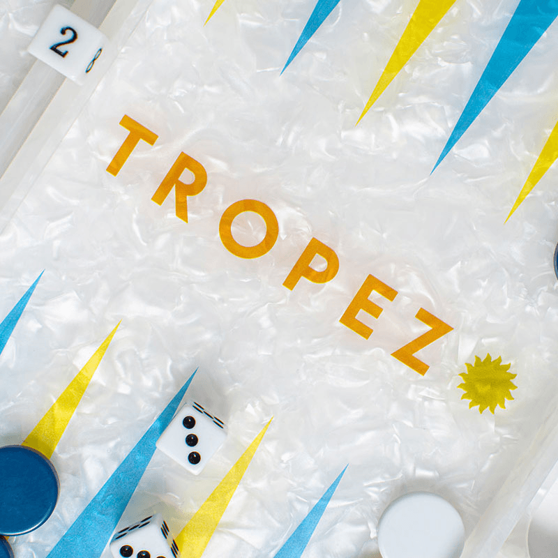 St. Tropez Backgammon Board, L45 x W38cm, White
