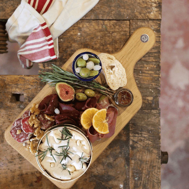 Paddle Charcuterie Board with Coin, Oak