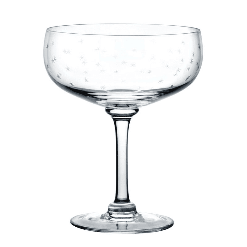 Stars Set of 4 Crystal Cocktail Glasses, 210ml, Clear