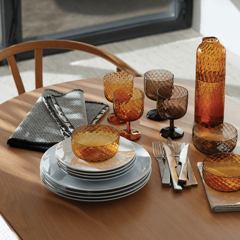 Dapple Wine Glasses Set of 2, 325ml, Sun Amber
