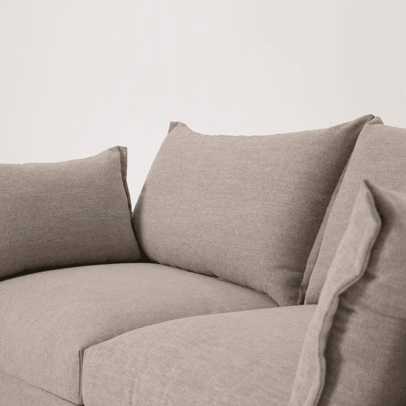 Model 06 Linen 2 Seater Sofa With Chaise, Pumice