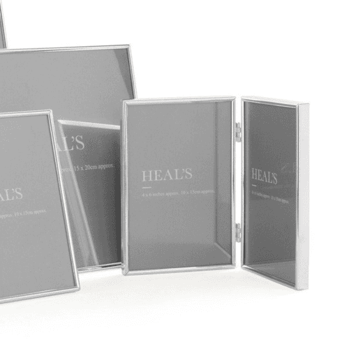 Image showing the Simple Double Photo Frame, 4 x 6", Silver product.