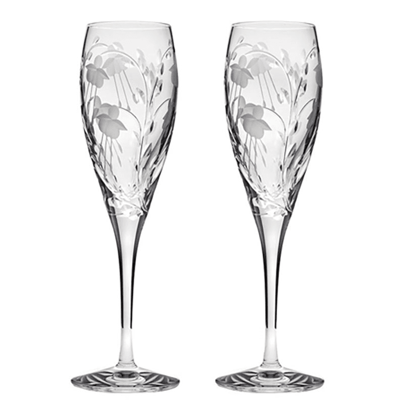 Catherine Set of 2 Champagne Flutes, 170ml, Clear