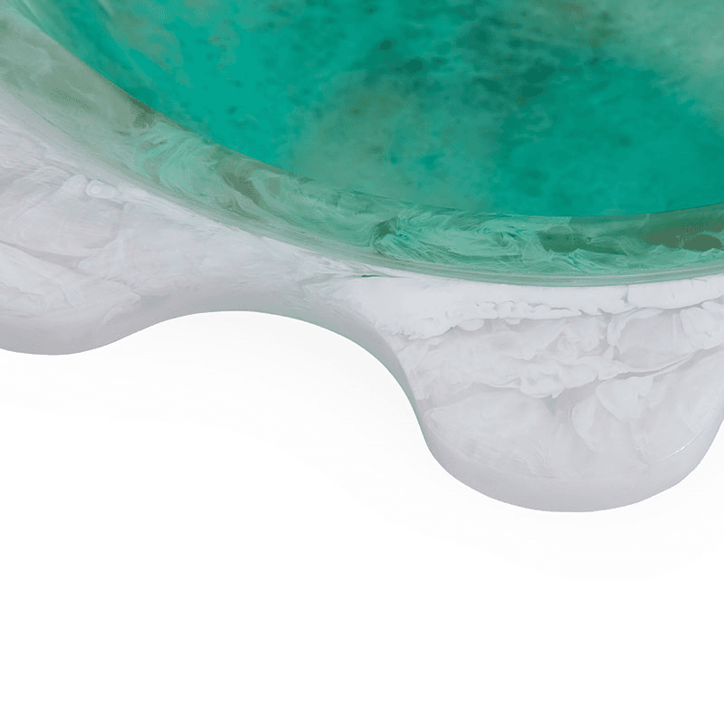 Mustique Ripple Bowl, D37cm, Teal