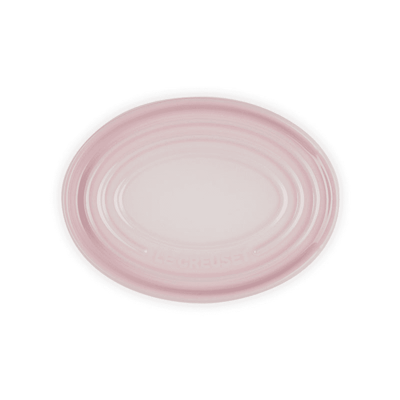 Stoneware Oval Spoon Rest, 16cm, Shell Pink