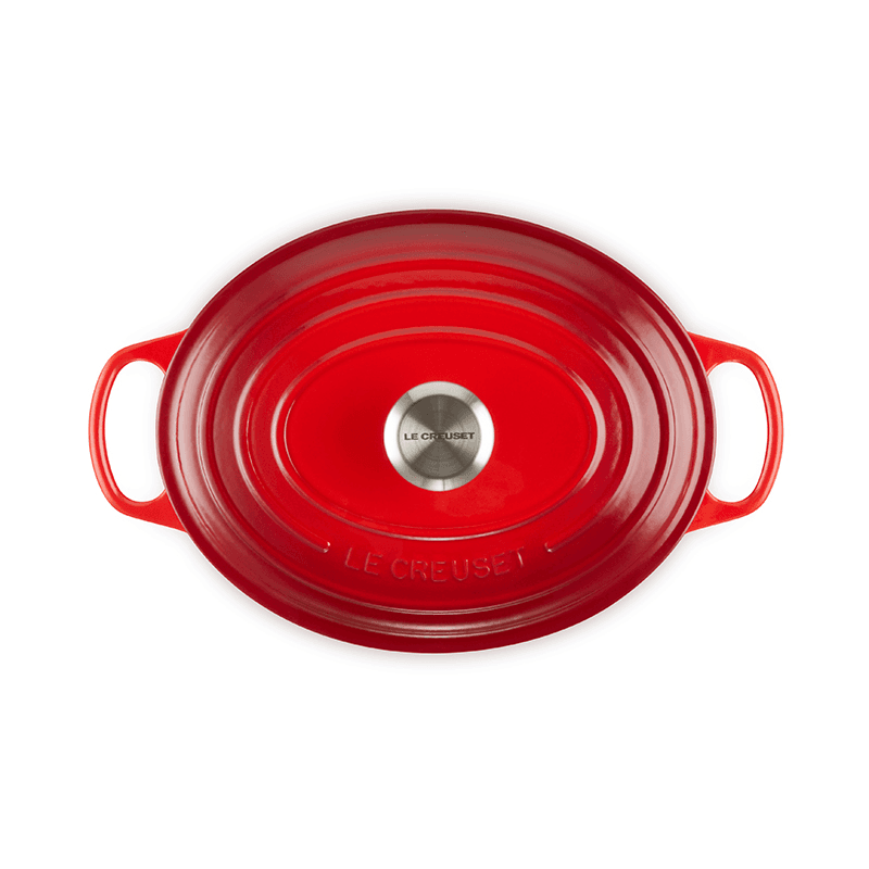 Signature Cast Iron Oval casserole, 29cm - 4.7 litre, Cerise