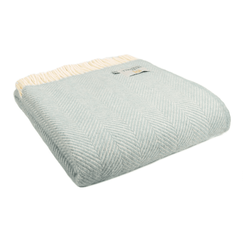 Fishbone Throw, 150 x 183cm, Duck Egg