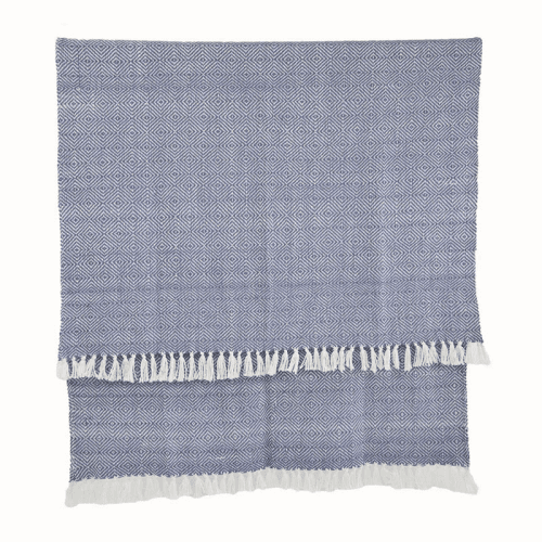Image showing the Diamond Blanket, 250cm x 130cm, Navy product.