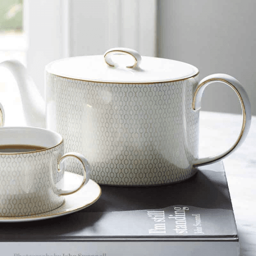 Image showing the Gio Gold Teapot, 1L, Gold/White product.