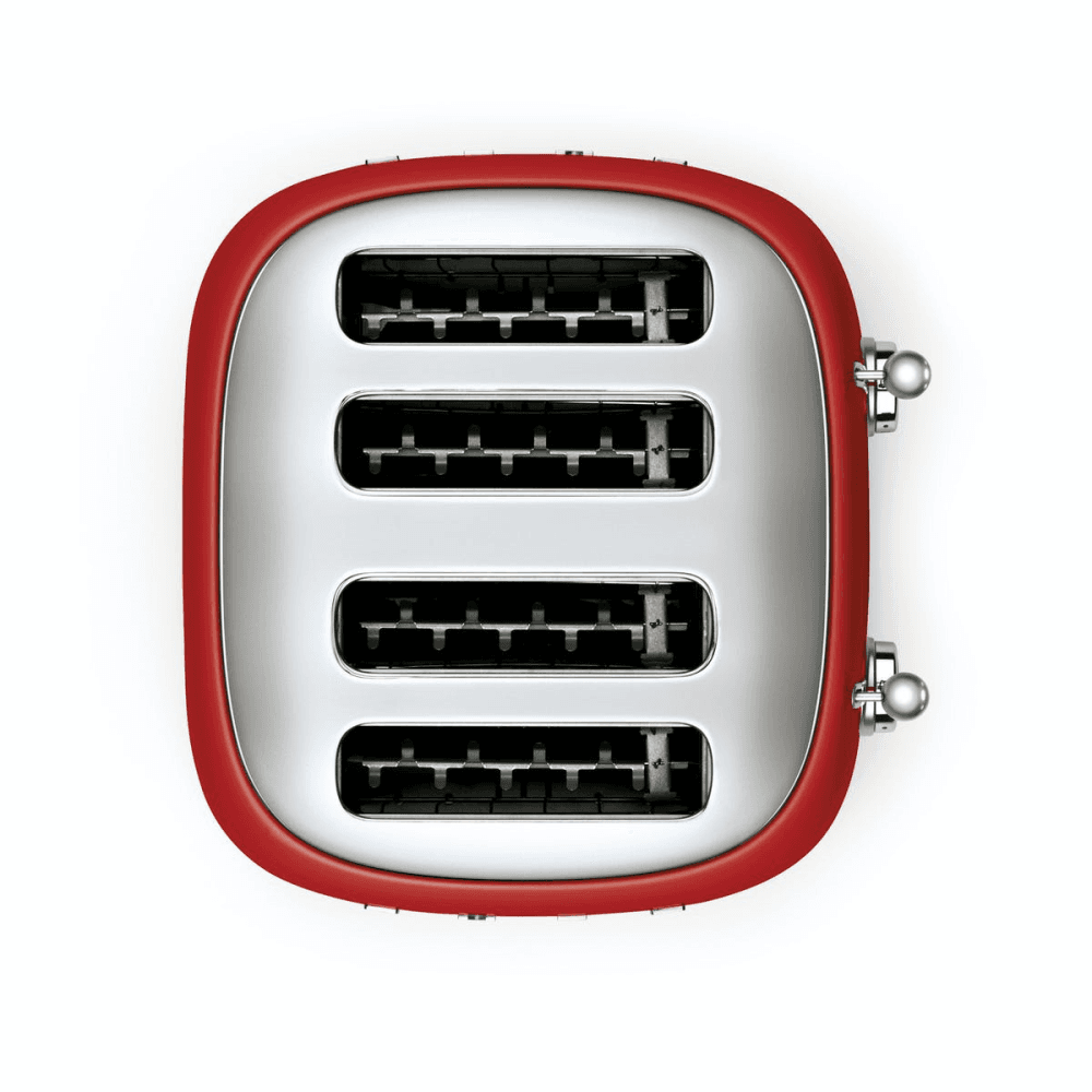 50's Retro 4 slice toaster - 4 slot, Red