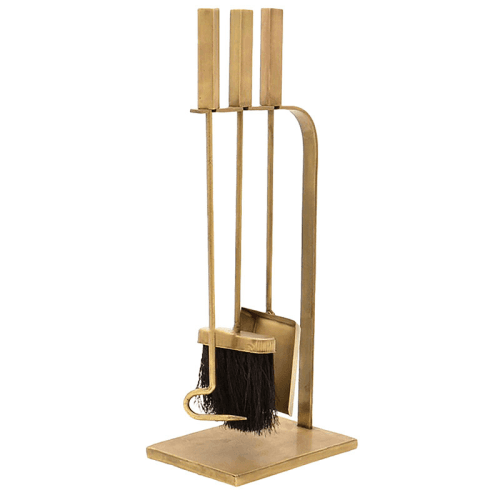 Image showing the Companion Square Fireside Set, H50cm, Brass product.