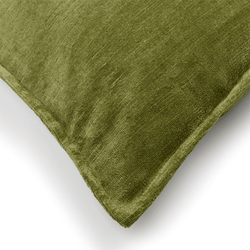 Verity Linen Velvet Square Cushion Cover, 55 x 55cm, Moss