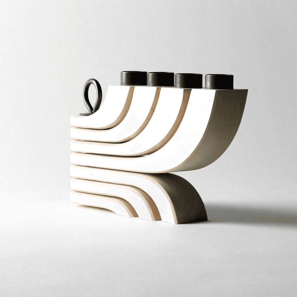 Nordic Light Fold-able candle holder, H13 x W20.5 x D5cm, white
