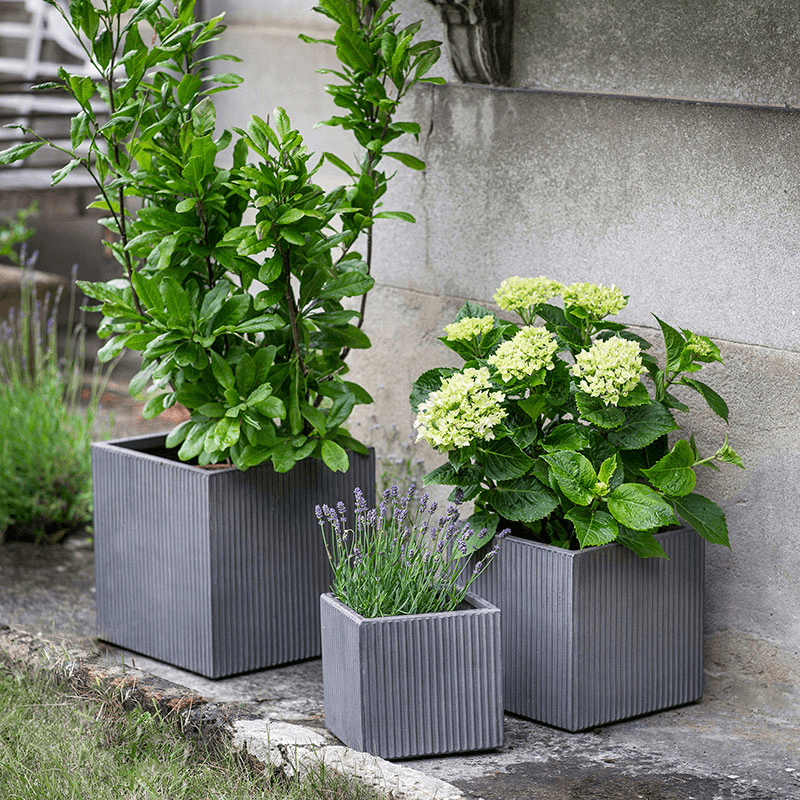 Siddington Set of 3 Square Planters, Grey