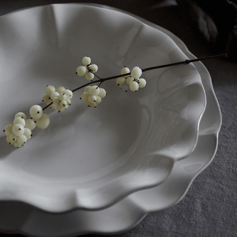 Rosa Set of 6 Pasta Bowls, D25cm, White