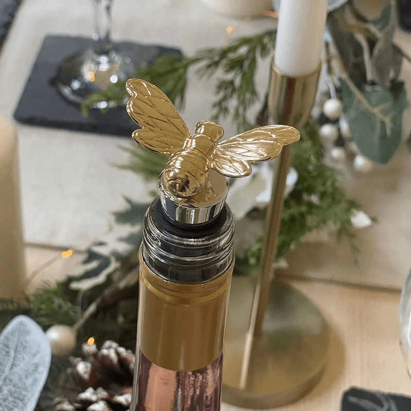 Bee Bottle Stopper, H9.5cm, Gold