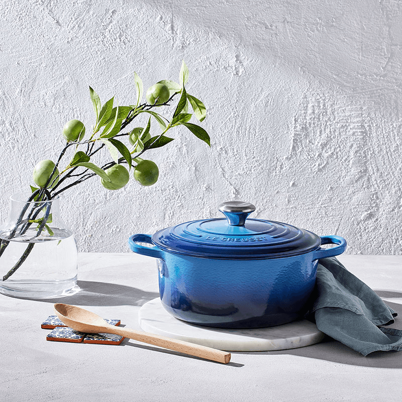Signature Cast Iron Round Casserole, 26cm, Azure
