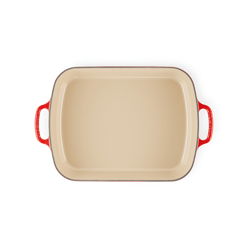 Signature Cast Iron Rectangular roaster, 33cm - 4.9 litre, Cerise