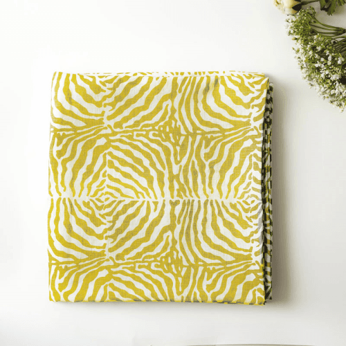 Image showing the Zebra Tablecloth, 145 x 300cm, Yellow product.