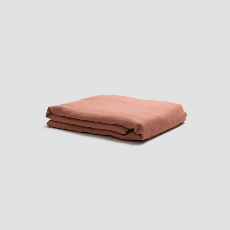 Linen Flat Sheet, Super King, Warm Clay