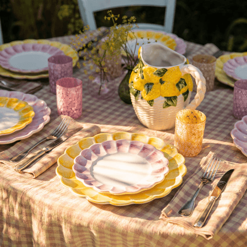 Image showing the Lido Set of 4 Side Plates, D21.5cm, Pink product.
