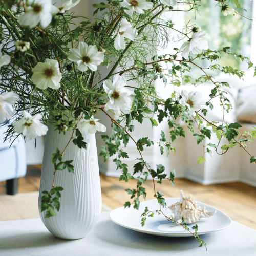 Image showing the White Folia Tall vase, 30cm product.