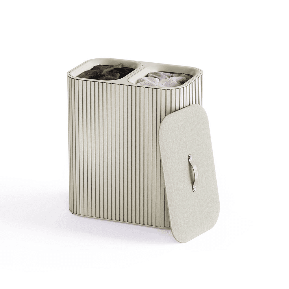 Tota Luxe Laundry Basket, 90L, Ecru