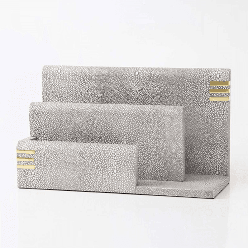 Image showing the Christie Letter Rack, 26 x 10 x 15cm, Barley Shagreen product.