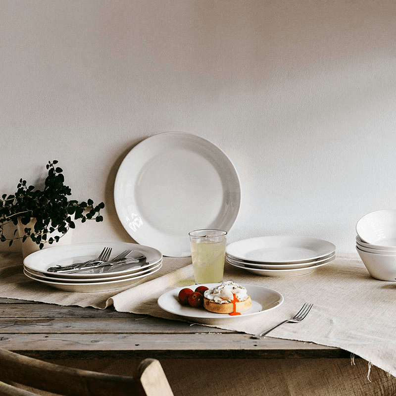 Pure Dinner Plates Set of 4, D28cm, White