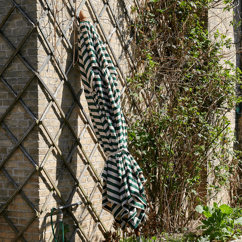 Messina Umbrella, H270 x W300cm, Light Apricot/Dark Green