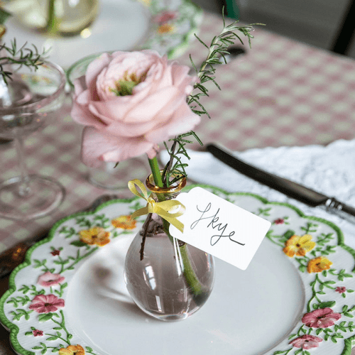 Image showing the Serata Bud Vase, H11cm, Pink with Yellow product.