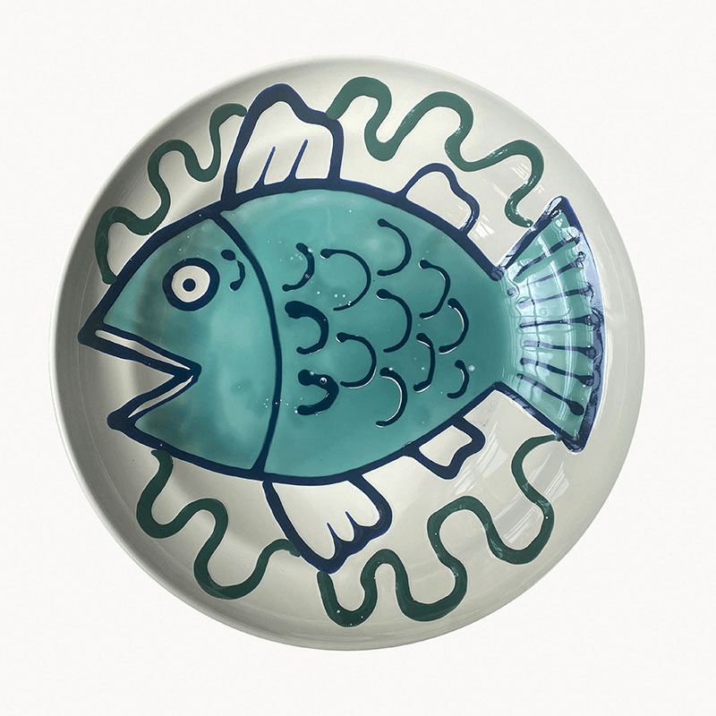 Poisson Platter, D42cm, Blue