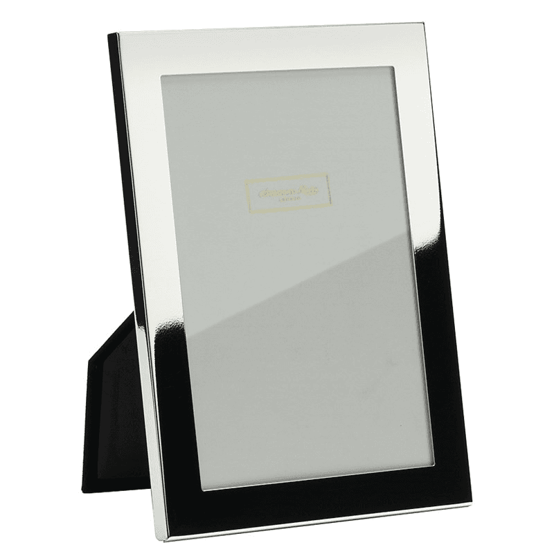 Flat Border Photograph frame, 5 x 7", Silver Plate With Velvet Back