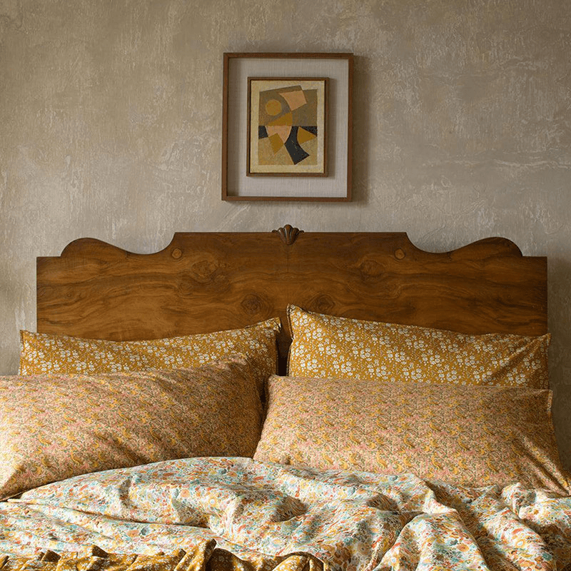 Capel Pair of Pillowcases, Single, Mustard