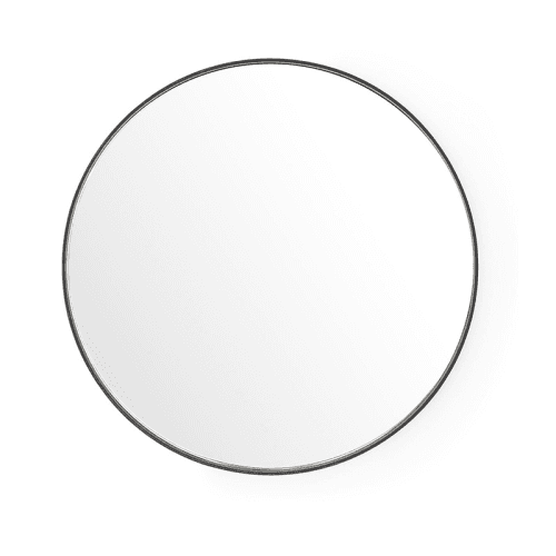 Image showing the Glance Round Mirror, D66cm, Dark Oak product.