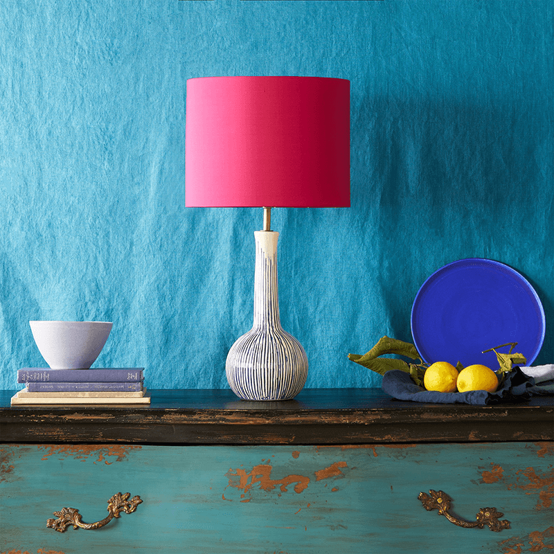 Ellie Table Lamp Base Only, H38cm x W14cm, Blue and White