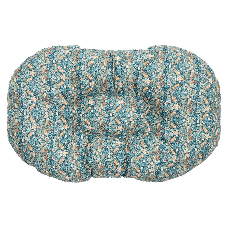 Strawberry Thief Oval Pet Bed, Green
