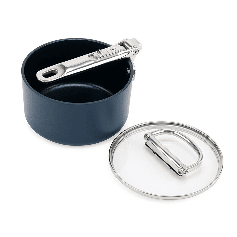 Space Folding Saucepan & Lid, 15cm, Midnight Blue