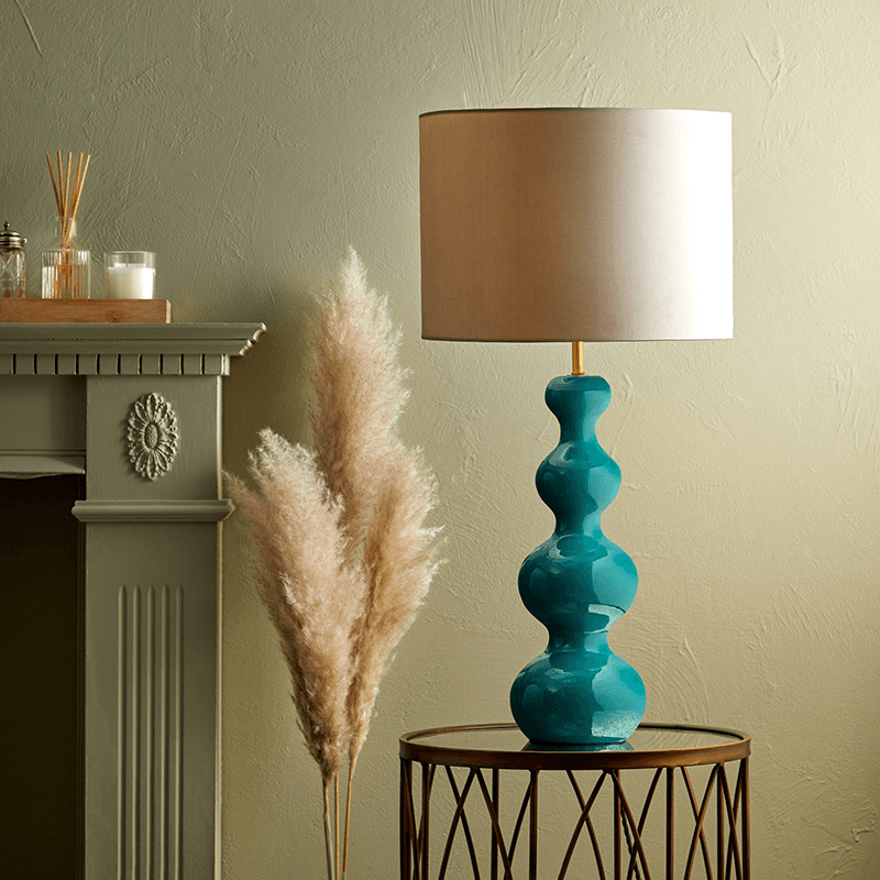 Wobster Small Table Lamp Base Only, H48.5cm x W15cm, Turquoise