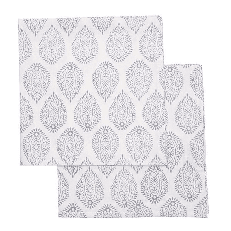 Leaf Set of 4 Napkins, 45 x 45cm, Grey