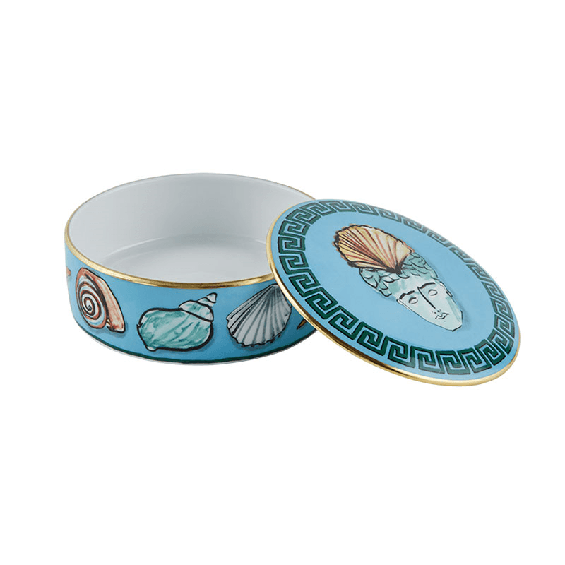 Il Viaggio Di Nettuno Round Box, D15cm, Sea Blue