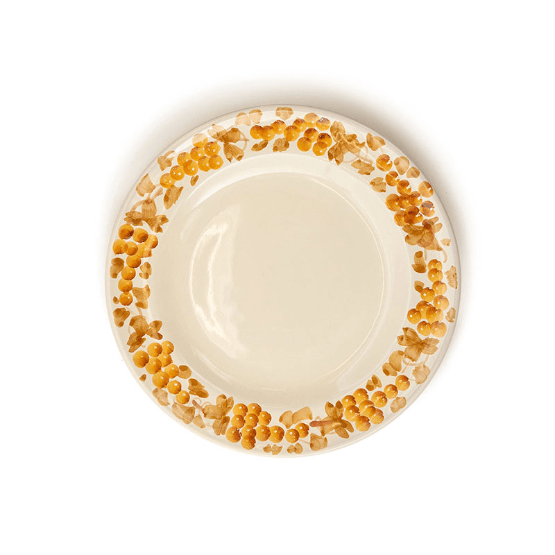 Vine Dinner Plate, D25cm, Tan and Mustard