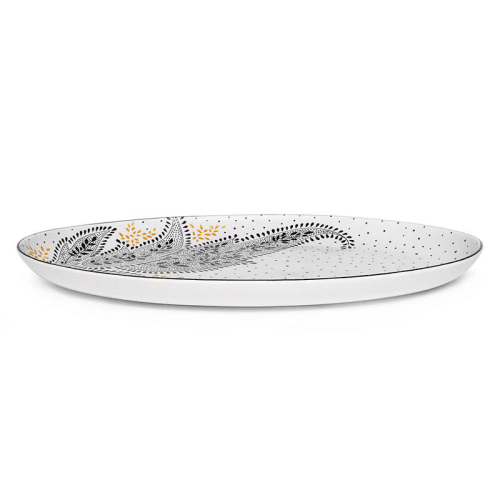 Image showing the Artisanne Noir Serving Platter, L43.5 x W28cm, Monochrome product.