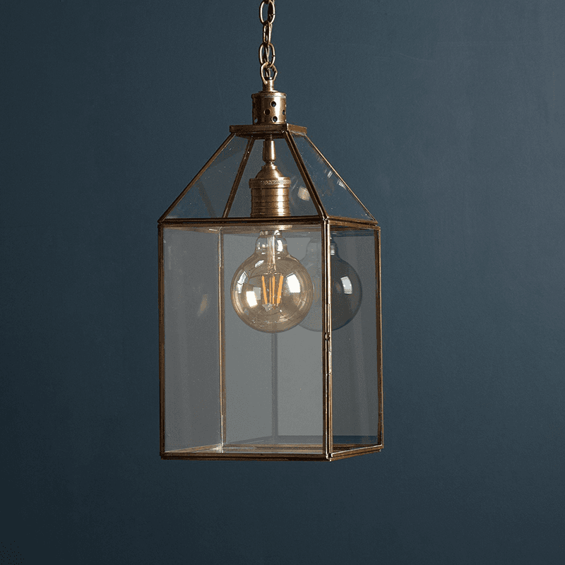Carrington Large Lantern Pendant, H47cm x W20cm, Antique Brass