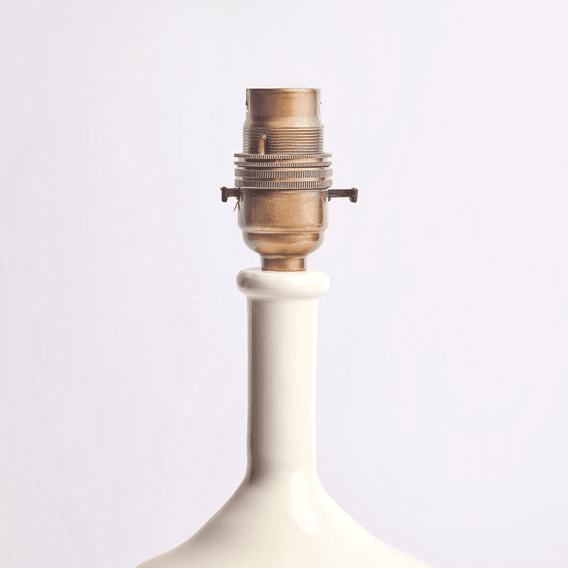 Squiffle Table Lamp, H42cm, White Lacquered Wood