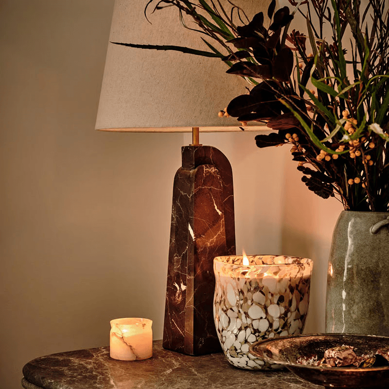 Darcy Marble Table Lamp, H68cm, Silver