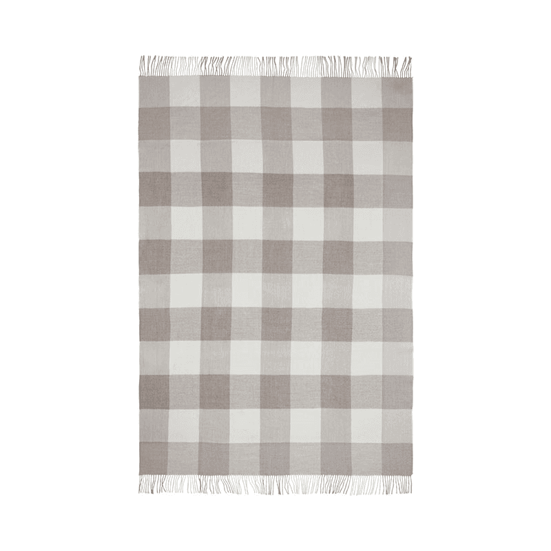 Whisper Plaid Throw, H200cm x W130cm, Beige/White