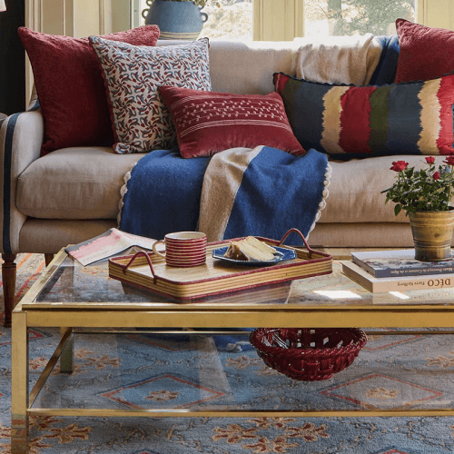 Image showing the Rattan Tray, 50cm, Red product.