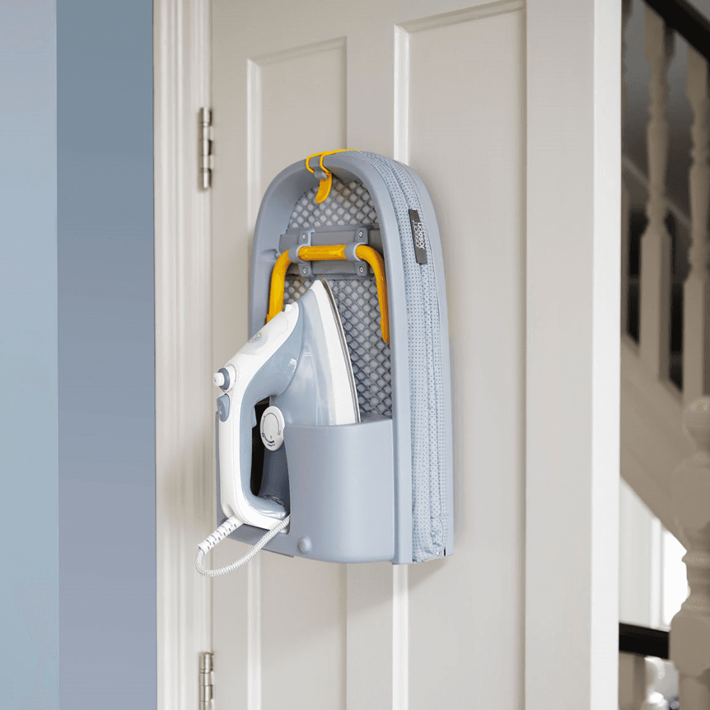 Pocket Folding Table Top Ironing Board Grey/yellow