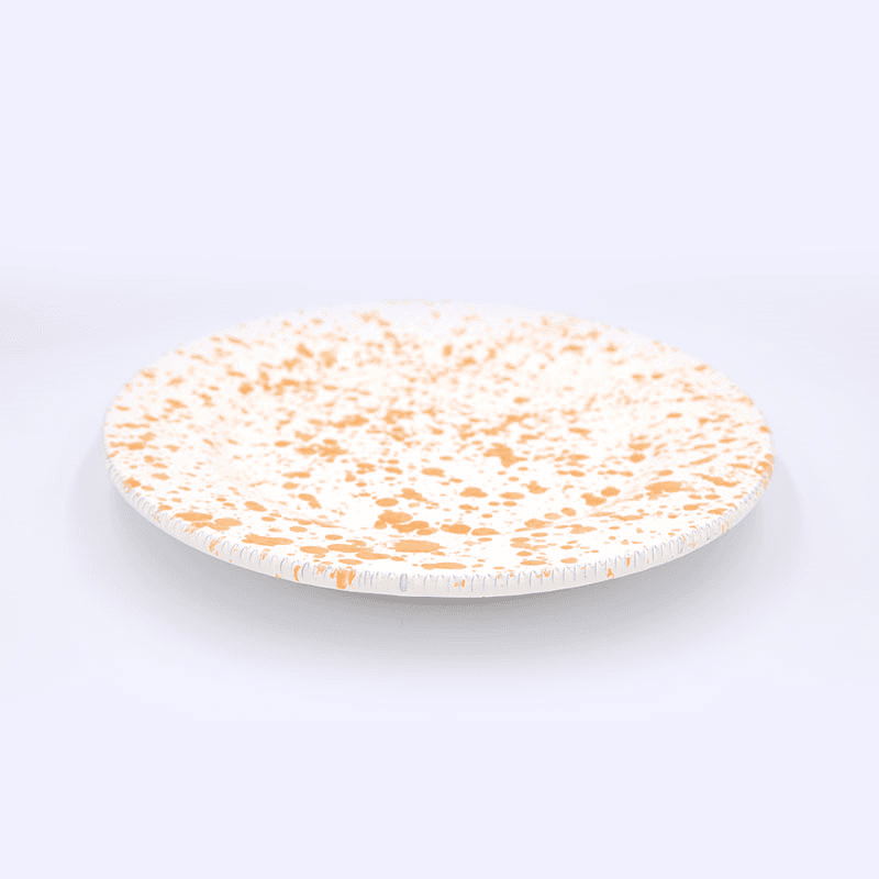 Splatter Side Plate, D21cm, Burnt Orange